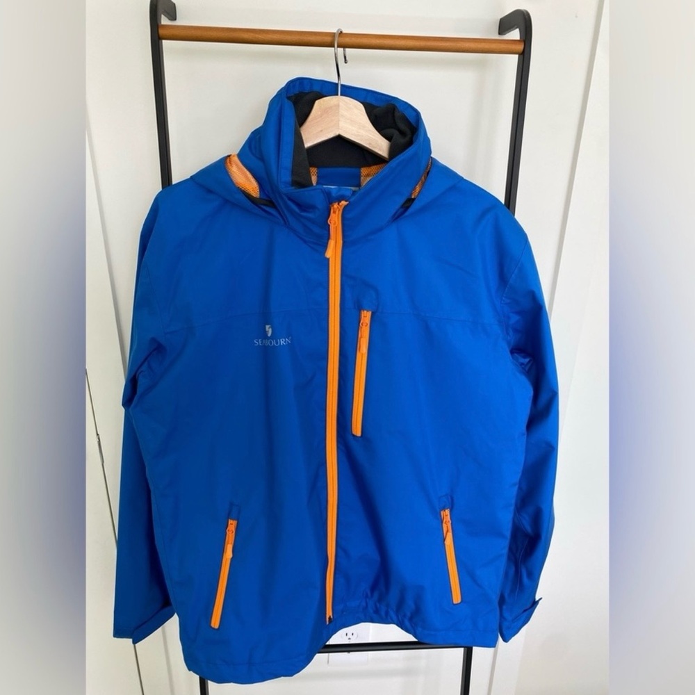 Helly Hansen Men's Blue Jacket with Orange Accents